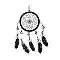 Indian black dream catcher vectorÃâÃÂ dreamcatcher tattoo on white background Royalty Free Stock Photo